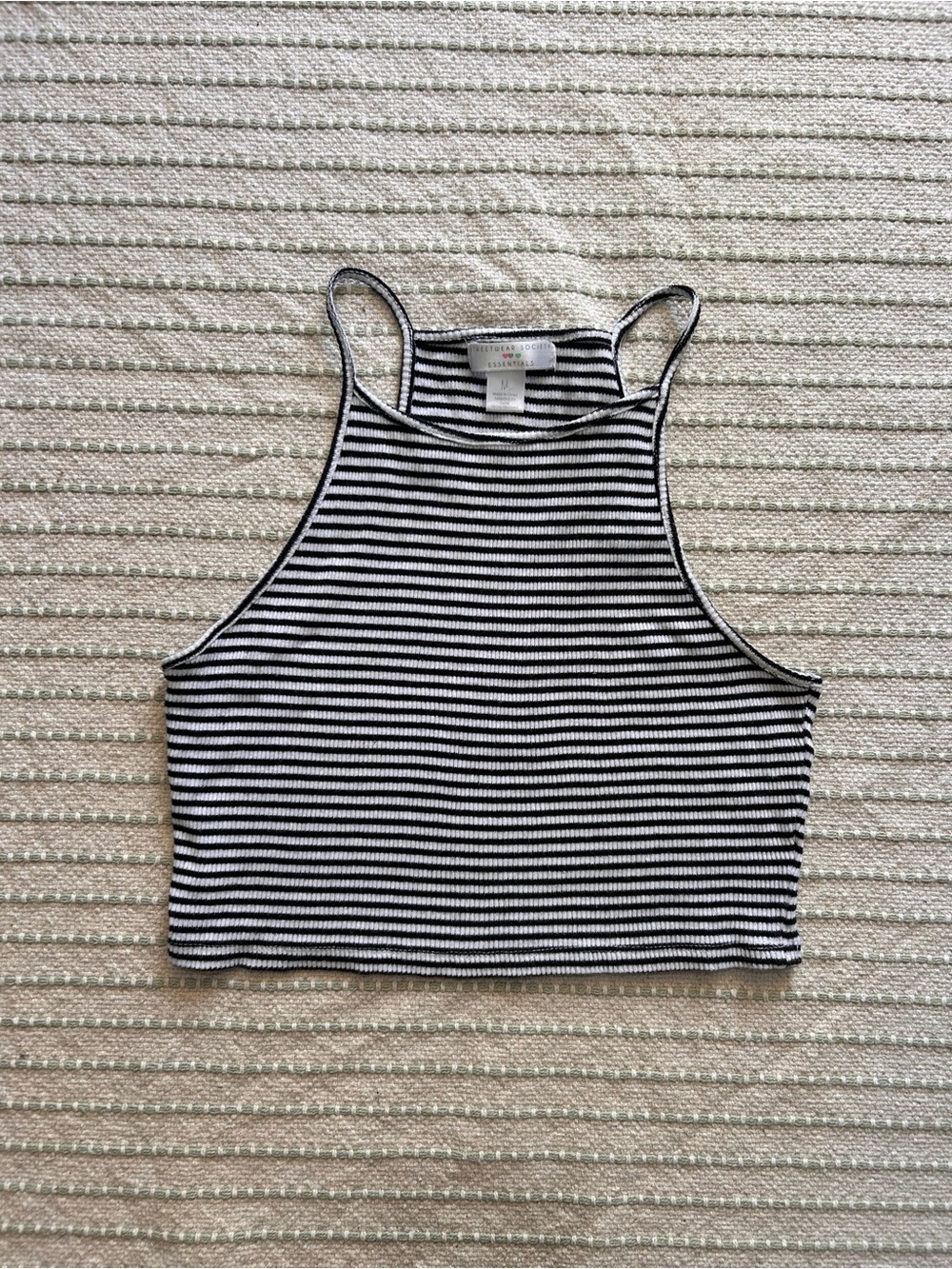 3/15$ Black & white stripped tank top